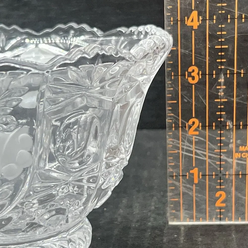 NIB Vintage AnnaHutte 24% Lead Crystal Bowl - Scalloped/Sawtooth Germany- 4